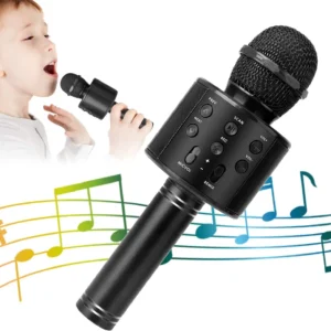 Wireless Bluetooth Karaoke Mic for Kids & Adults, 5-in-1 Portable Handheld Speaker with FM Radio & Recorder, use for karaoke in your Tesla!