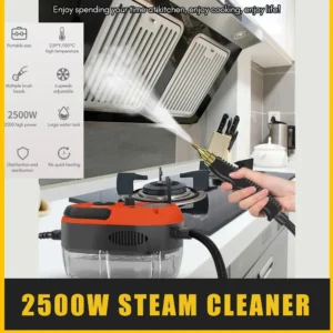 Portable Handheld Steam Cleaner High Temperature Pressurized Steam Cleaning Machine  2500W with Brush Heads