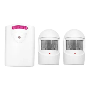 Wireless Driveway Alarm IR Motion Sensor Alarm Doorbell 1 Receiver 2 Transmitters Motion Detector for Home Outdoor Use